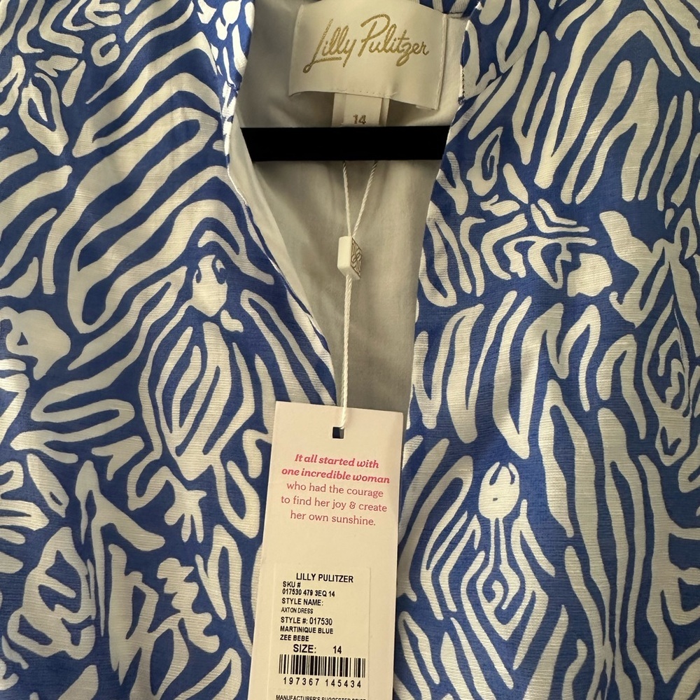 NWT Lilly Pulitzer Axton dress Martinique Blue size 14 - Picture 5 of 6